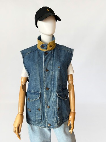 Valentino jeansowa kamizelka vintage 1980s/1990s
