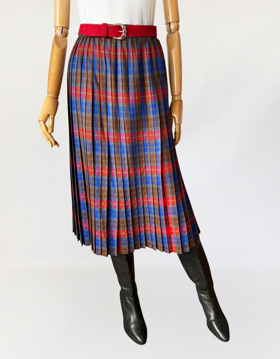 deadstock: Basler wełniana plisowana spódnica vintage 1980s