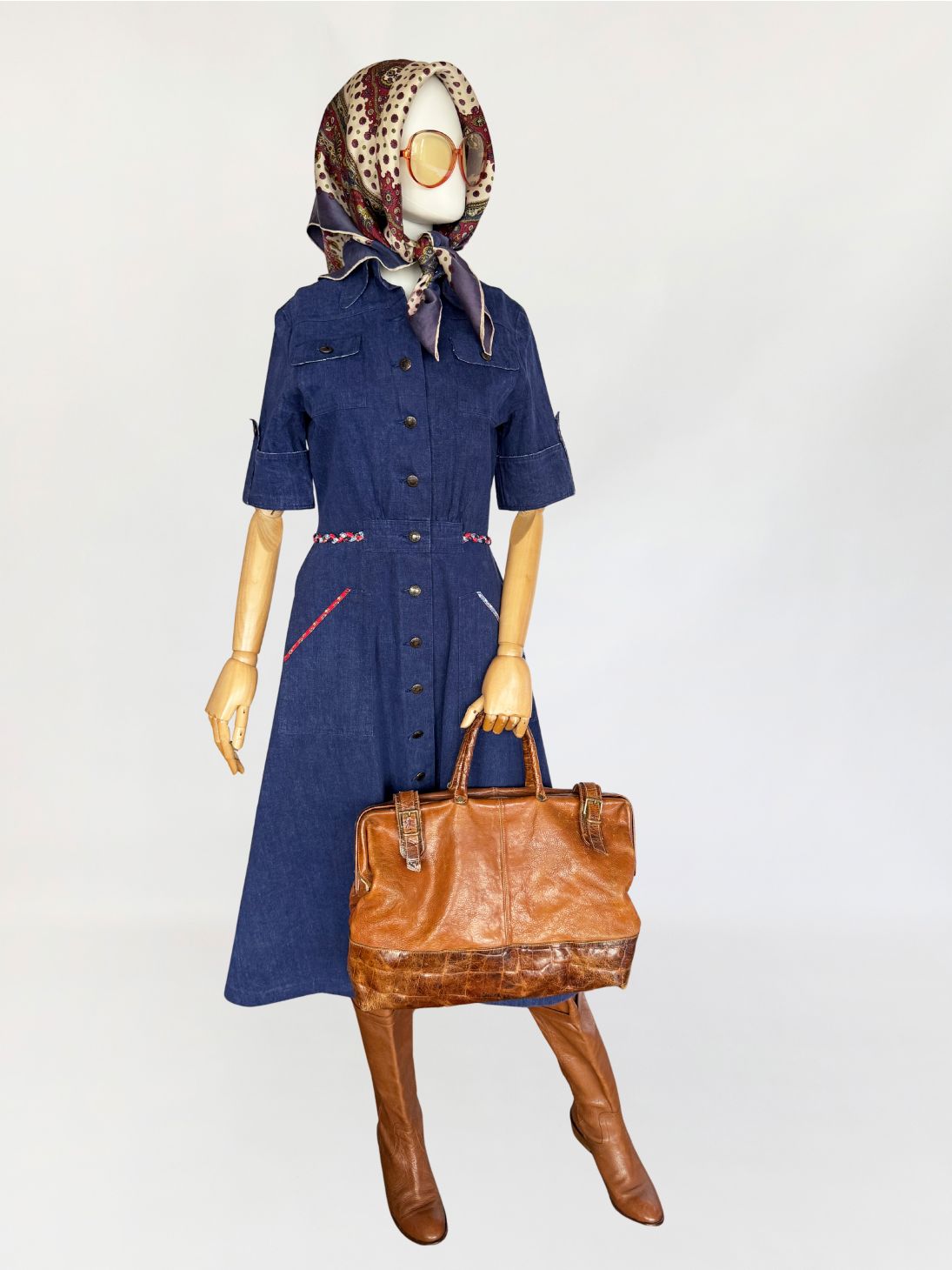 Jeansowa sukienka vintage 1970s/1980s 