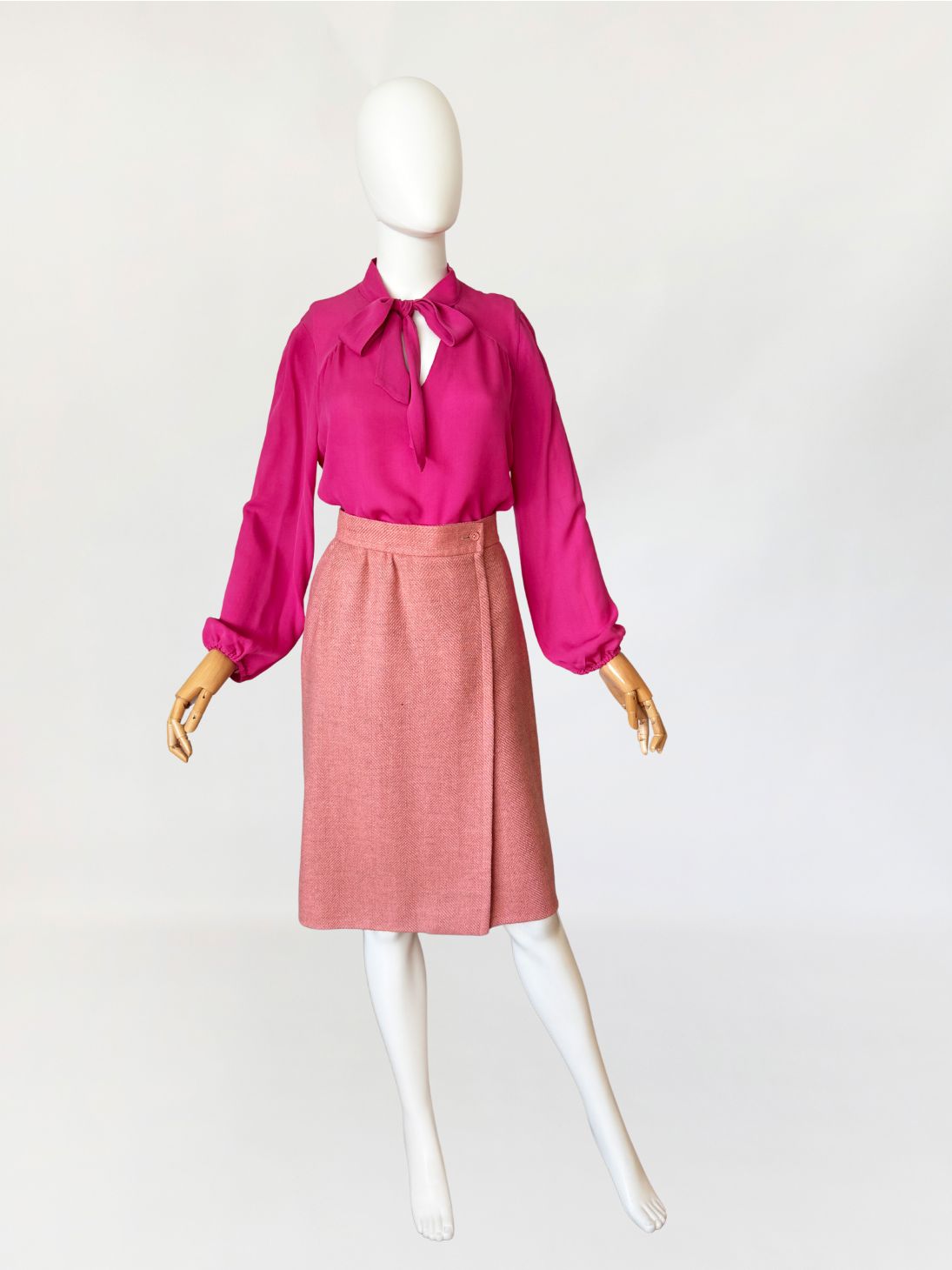 Yves Saint Laurent wełniana spódnica vintage 1980s