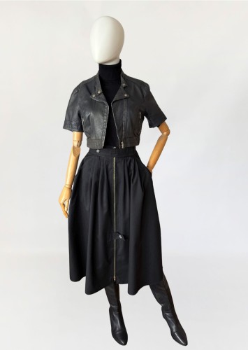 Rozkloszowana spódnica vintage z zamkiem