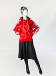 Skórzana bluza z kontrastowymi pasami
