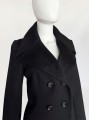 Klasyczny czarny wełniany płaszcz vintage