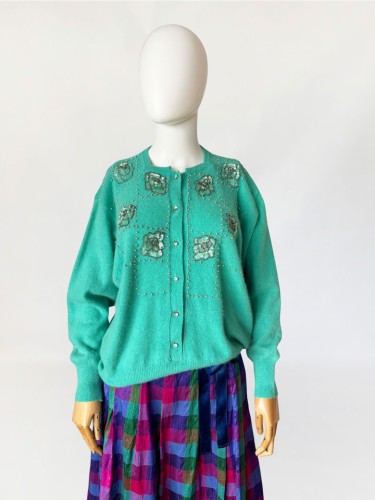 Włoski kardigan vintage z mieszanki angory i wełny (7).jpg