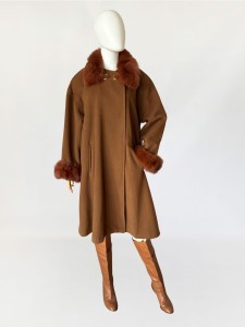 Włoski płaszcz vintage wełna z kaszmirem 