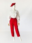 Włoskie wełniane czerwone spodnie vintage