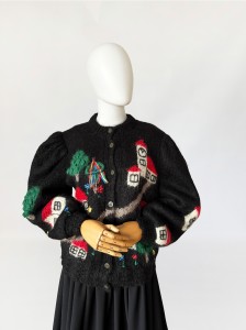 Wełniany sweter hand made vintage 1980s