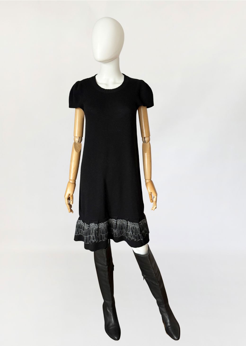 Red Valentino dzianinowa wełniana sukienka