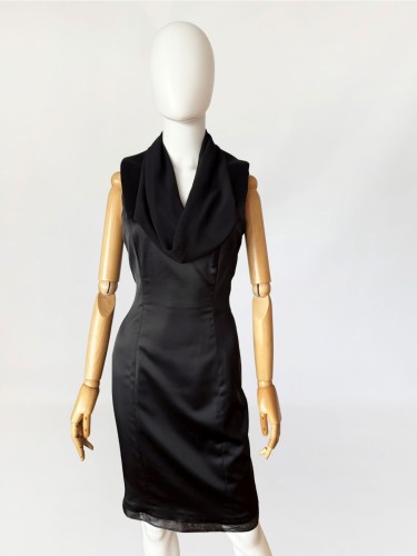 Renato Balestra sukienka z dekoltem waterfall (3).jpg