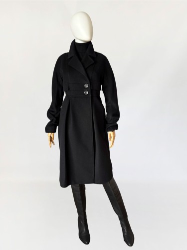 Stefanel czarny płaszcz z wełny dziewiczej (3).jpg