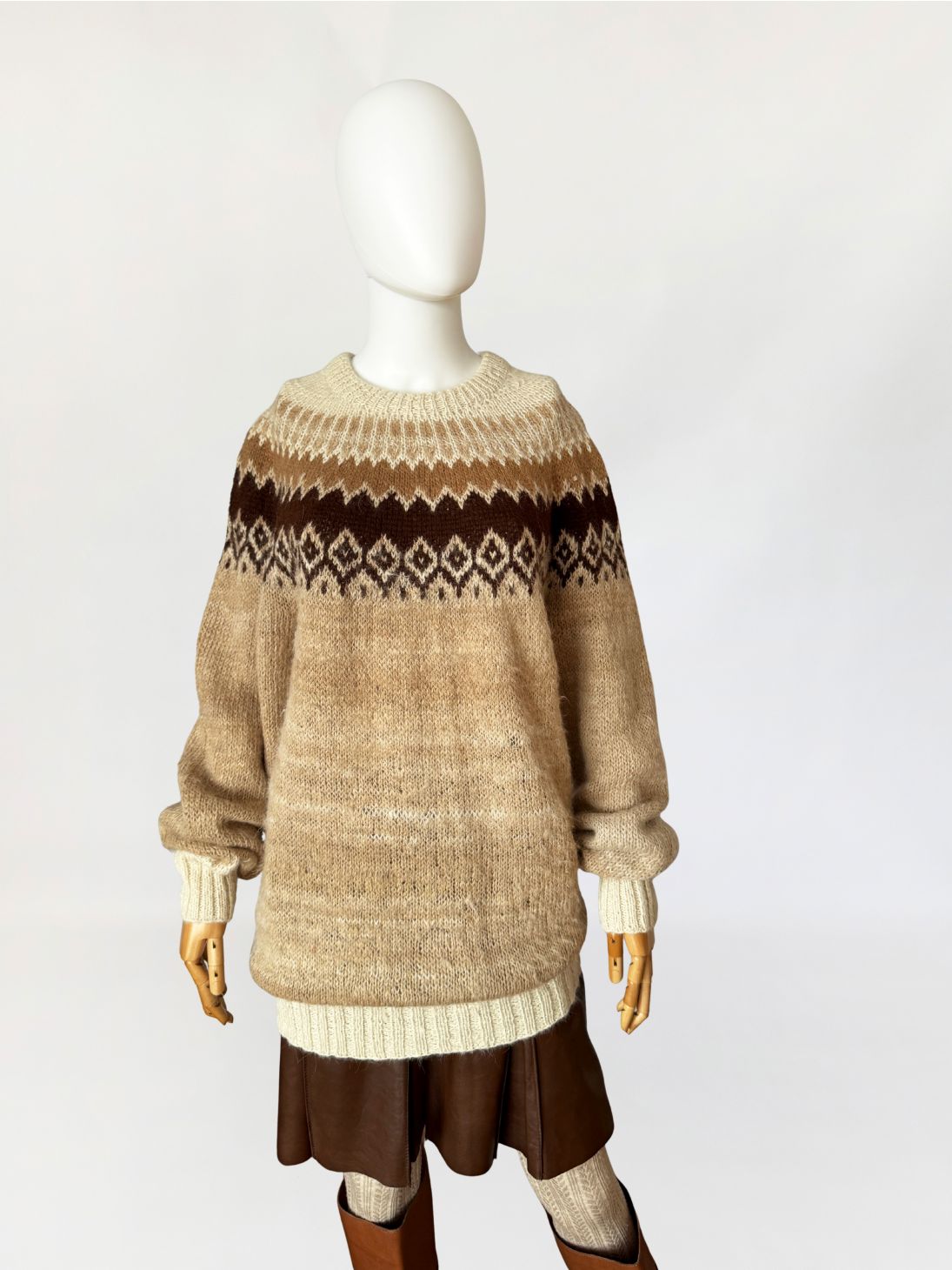 Sweter vintage z alpaki hand made