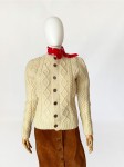 Giesswein wełniany sweter vintage warkoczowy splot