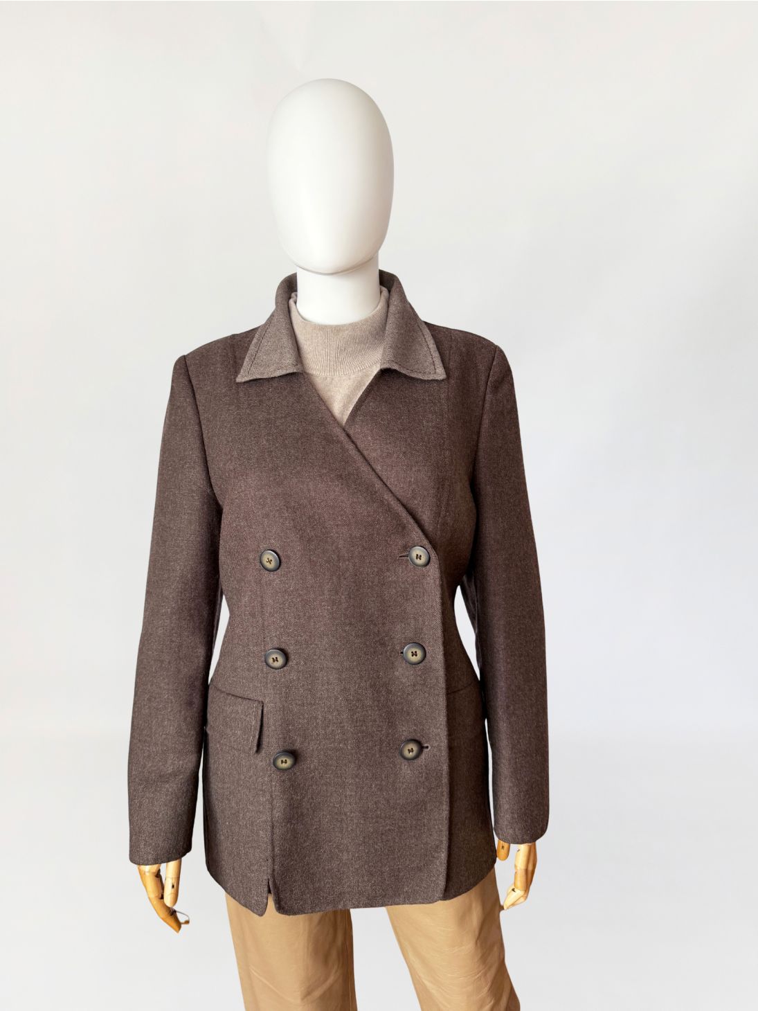 Gallara minimalistyczna marynarka vintage z wełny dziewiczej