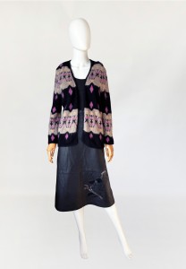Sweter vintage z angory we wzory