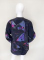 Zaspel skórzana haftowana kurtka vintage 80's