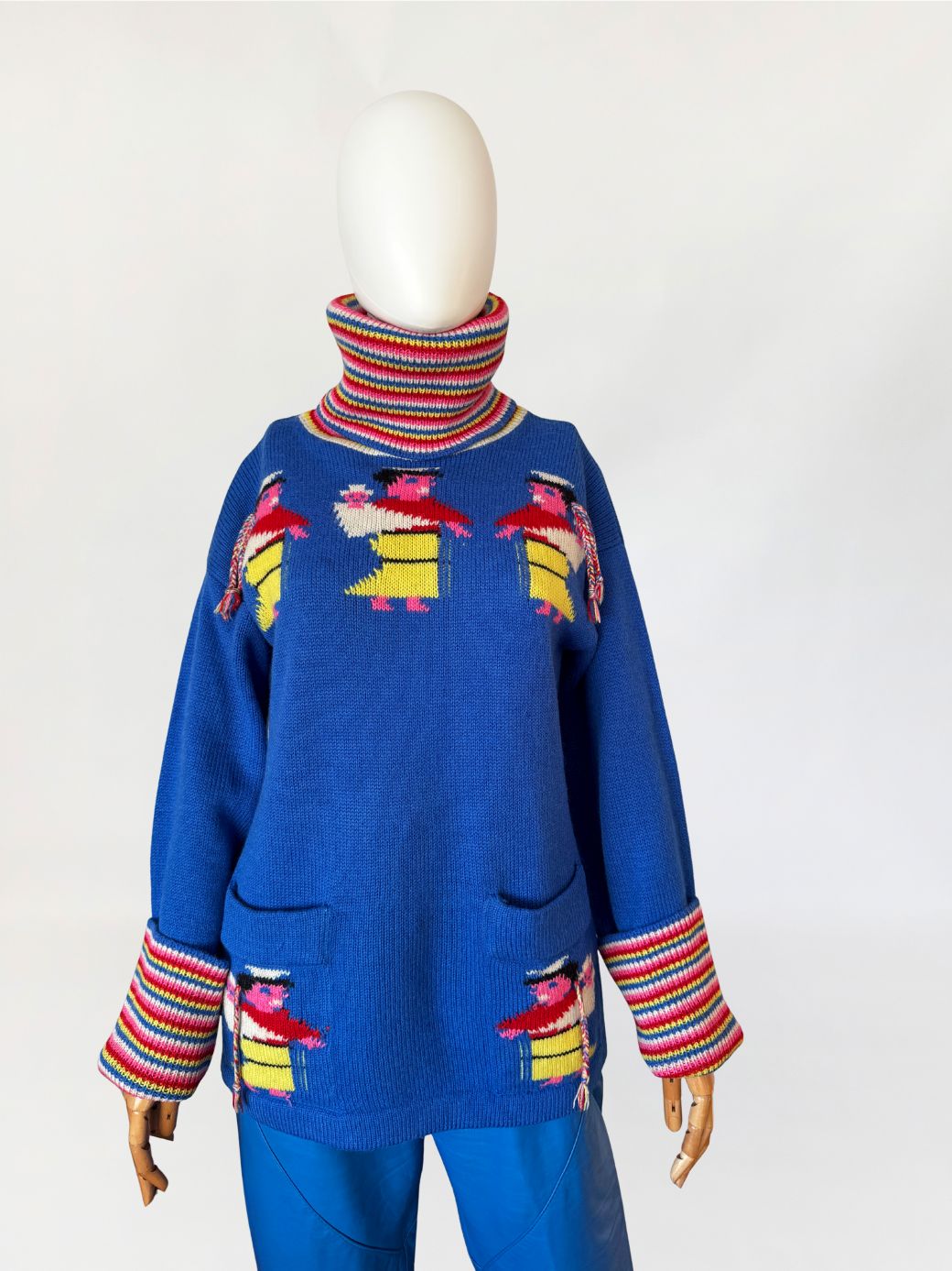 Wełniany peruwiański sweter vintage