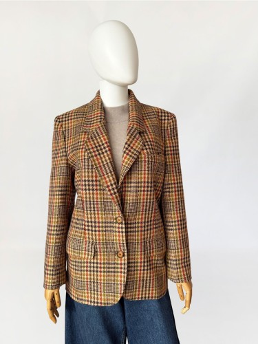 Włoska marynarka w kratę vintage wełna dziewicza (3).jpg