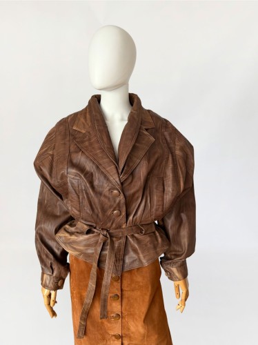 Włoska skórzana kurtka vintage 1980s