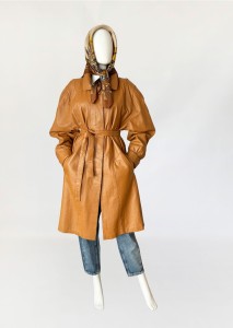 Skórzany płaszcz vintage 1980s