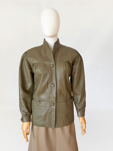 Skórzana kurka vintage khaki (3).jpg
