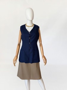 Granatowa dłuższa kamizelka vintage