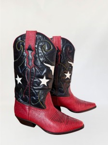 Skórzane kowbojki vintage western 1990s 