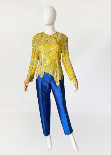 Jedwabne spodnie vintage z wysokim stanem (5).jpg