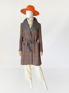 Wełniany przejściowy płaszcz vintage