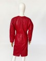 Skórzana czerwona sukienka vintage 1980s w dyskretny tłoczony wzór (2).jpg