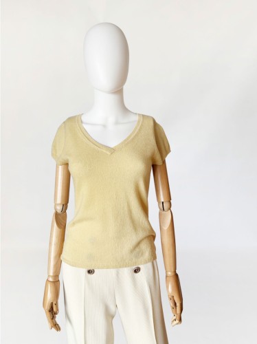 Masełkowy sweter z krótkimi rękawami 100% kaszmir (4).jpg