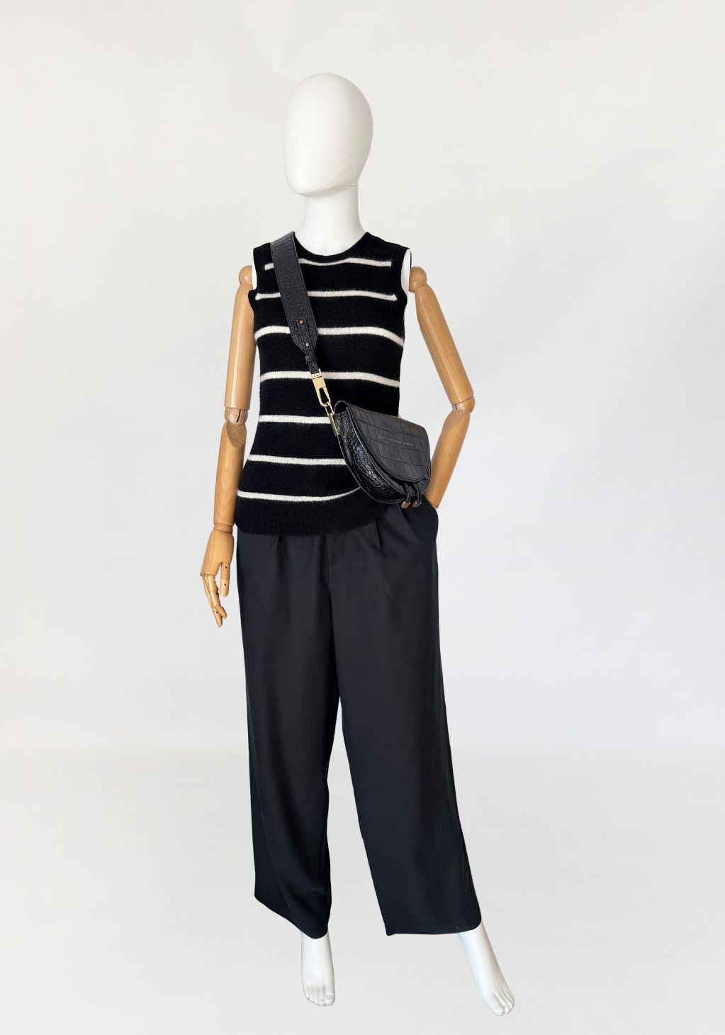 Saks Fifth Avenue top w paski 100% kaszmir