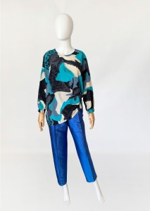 Pancaldi&B jedwabna asymetryczna koszula vintage