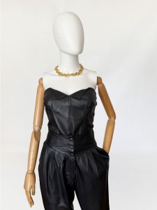 Skórzany gorset vintage 1980s