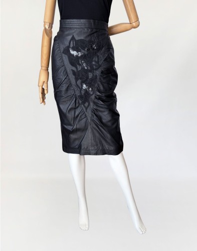 Drapowana skórzana spódnica vintage 1980s (7).jpg