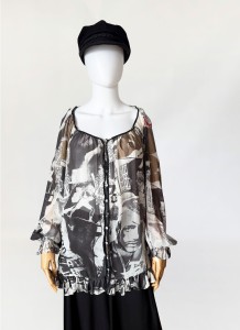 Galliano jedwabna bluzka we wzory