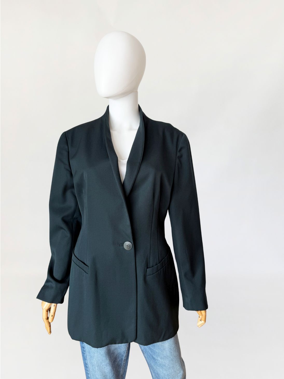Trussardi minimalistyczna wełniana marynarka vintage