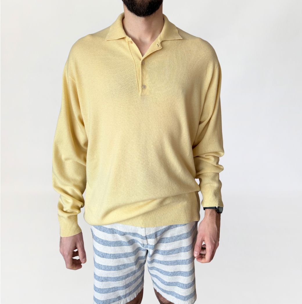 Bananowy sweter 100% kaszmir XL/XXL