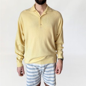 Bananowy sweter 100% kaszmir XL/XXL