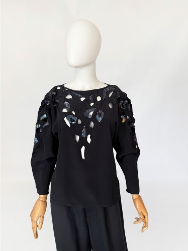 Dino Valliano jedwabna zdobiona bluzka vintage (5).jpg