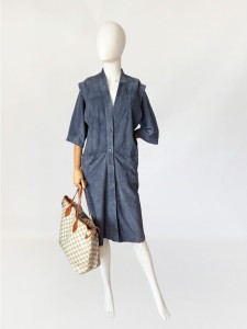 Włoska zamszowa sukienka vintage