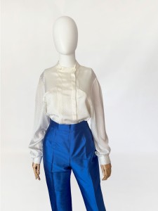 Włoska koszula ze strukturalnej tkaniny jedwab