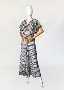 Maxi sukienka w grochy vintage 1970s