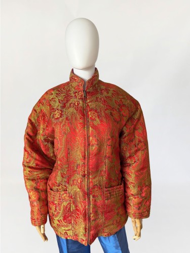 Jedwabna żakardowa kurtka vintage orient  (3).jpg