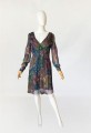 Włoska jedwabna sukienka boho vintage