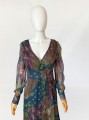 Włoska jedwabna sukienka boho vintage