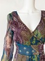 Włoska jedwabna sukienka boho vintage