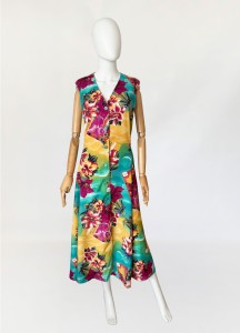 deadstock: sukienka vintage 1990s hawajskie wzory