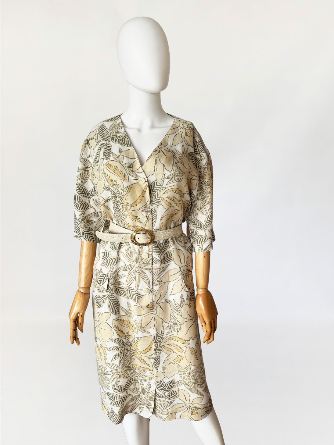 Marina Rinaldi sukienka vintage 100% len