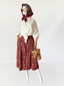 Wiskozowa spódnica w kwiaty vintage floral