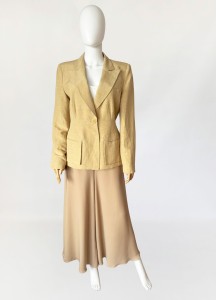 Armani Collezioni jedwabne spodnie z szerokimi nogawkami vintage